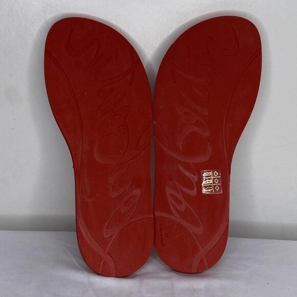 Christian Louboutin Men’s Loubi Red Spiked Flip Flops – Size 7 – Flip Flops - Picture 4 of 10